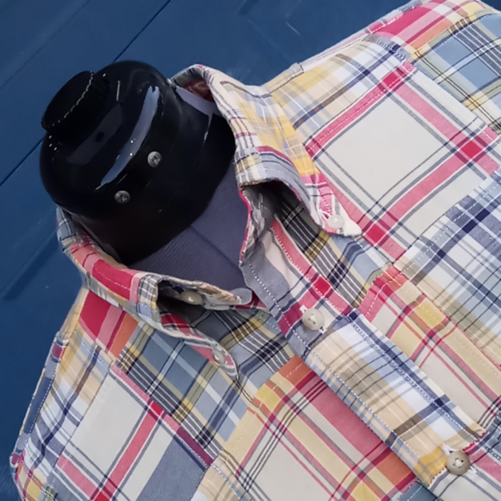 Faconnable Men's Patchwork Checks Button Down - image 1